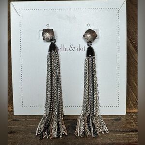 Stella & Dot mixed metal, tassel earrings